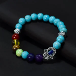 7 Chakra Evil Eye Free size Bracelet