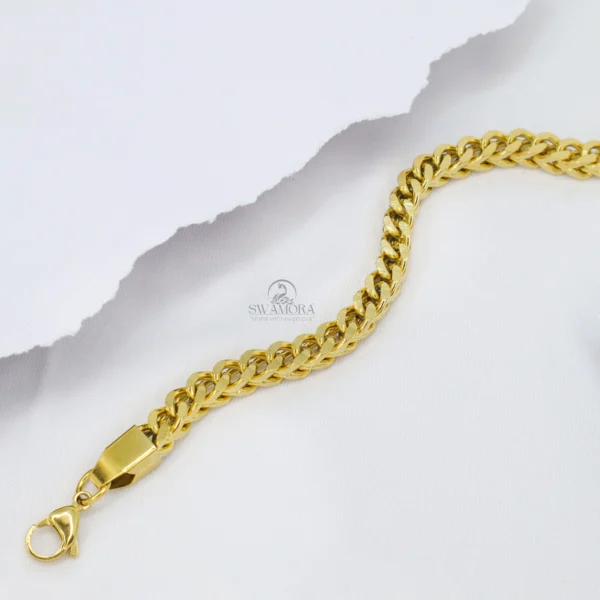 Gold Plated Franco Chain Link Bracelet For Men & Women