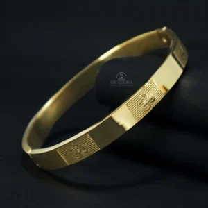 Om Carving Elegant Gold Bracelet for Men