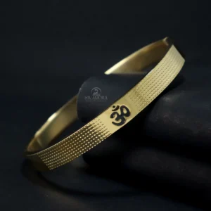 Om Elegant Gold Plated Stainless Steel Kada