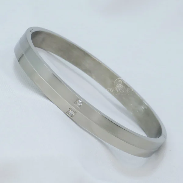 Silver Plated Round Stylish Hand Kada (For Men & Women)