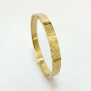 Gold Hanuman Men's Bracelet With Dotted Pattern (1)