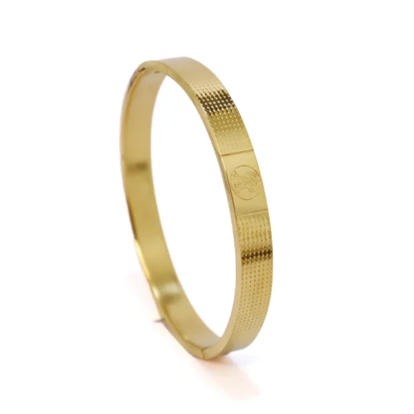 Gold Hanuman Men's Bracelet With Dotted Pattern