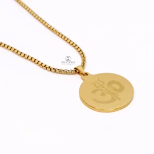 Om Trishul Pendant Gold Stainless Steel Necklace Chain For Men